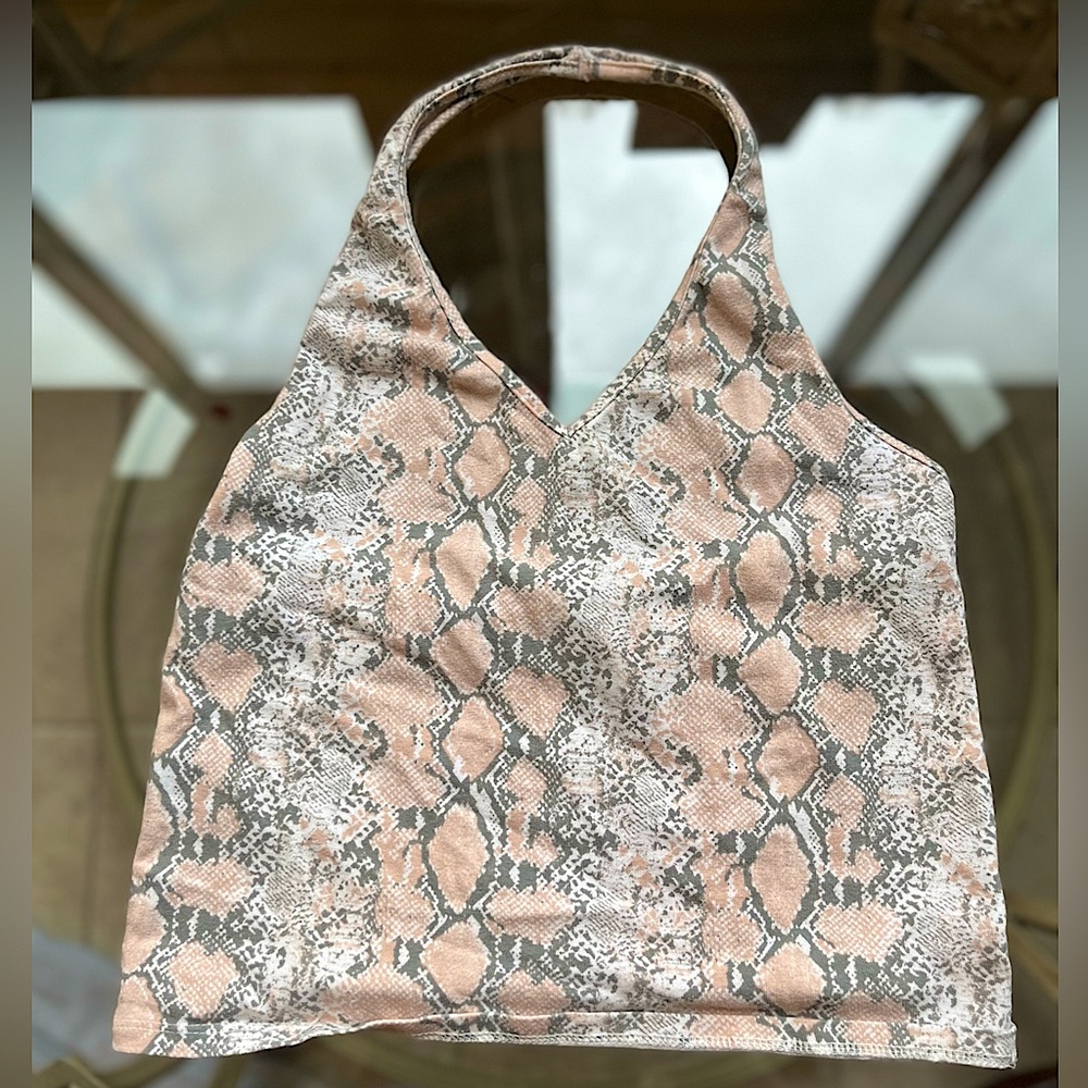 🐍AMERICAN EAGLE🐍 - Pink Snake Skin Halter Top-Size M
